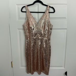 Rose gold sequin party/cocktail dress